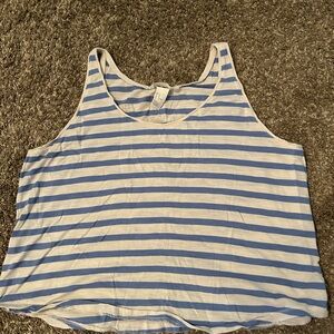 H&M blue and white striped tank top size medium